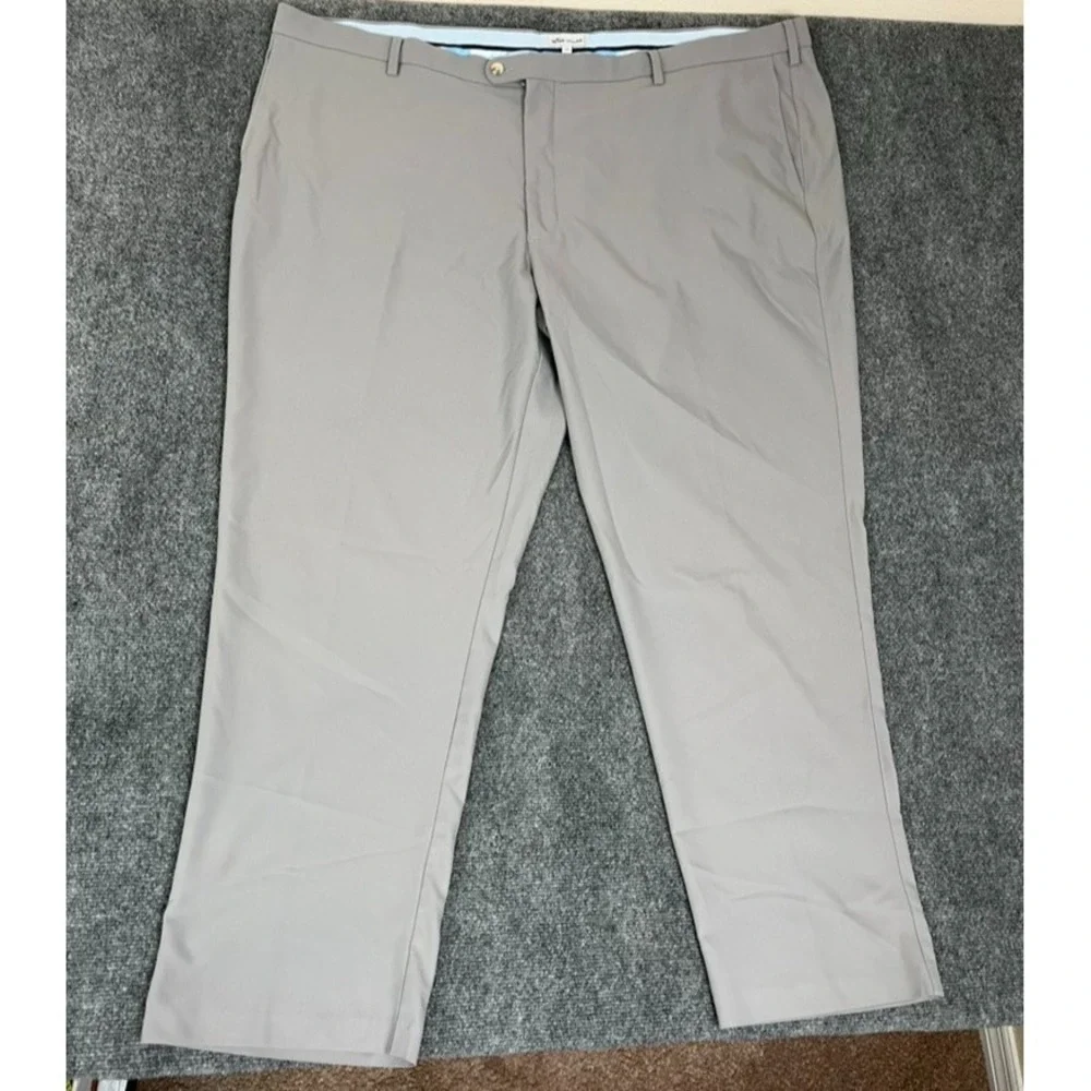 Peter Millar Chino‎ Pants Mens Straight Leg Polyester Gray High Rise Size 52 R